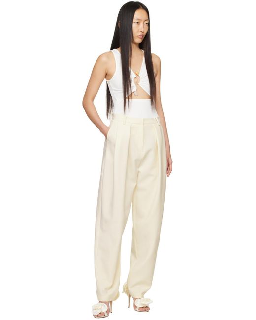 Magda Butrym Natural Off-white Tapered Trousers
