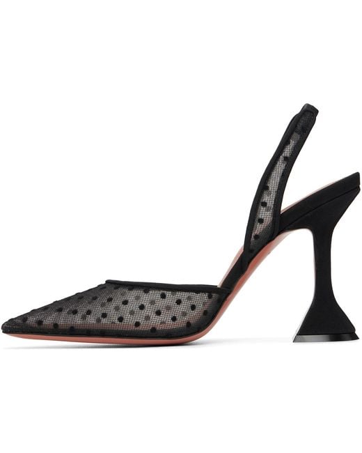AMINA MUADDI Black Holli 95 Lace Sling Heels