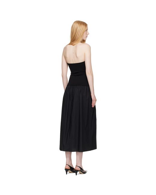 Rag & Bone Black Irina Mixed-Media Midi Dress
