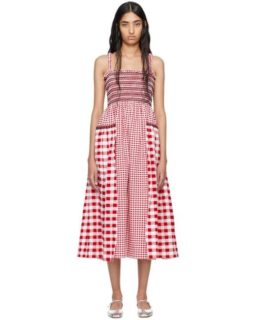 Molly Goddard Red Jacob Midi Dress