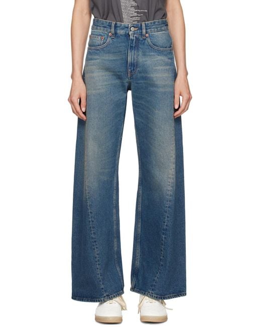 MM6 by Maison Martin Margiela Blue Twisted Outseam Jeans