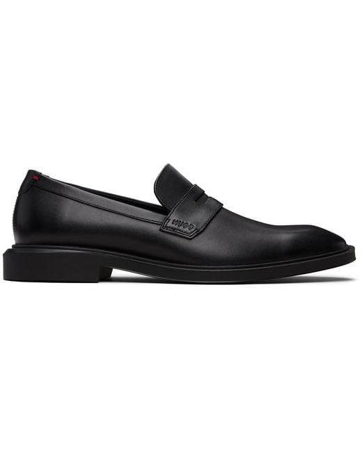 HUGO Black Penny Trim Loafers for men