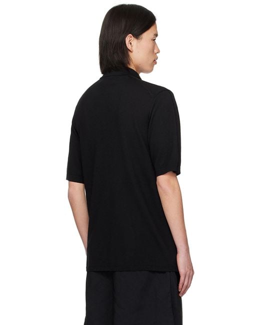 メンズ Comme des Garçons レイヤード ニットポロシャツ Black