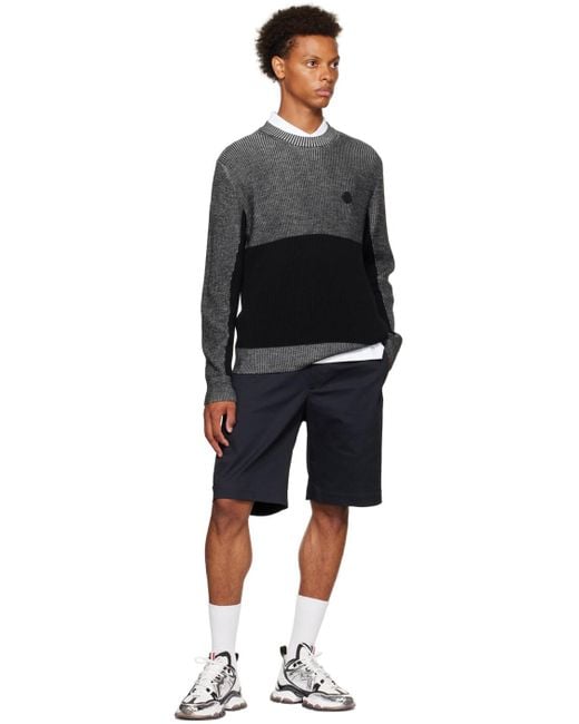 Moncler Black Rib Sweater for men