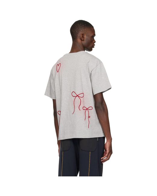 ANDERSSON BELL Black Ribbon Embroidery Spray T-Shirt for men