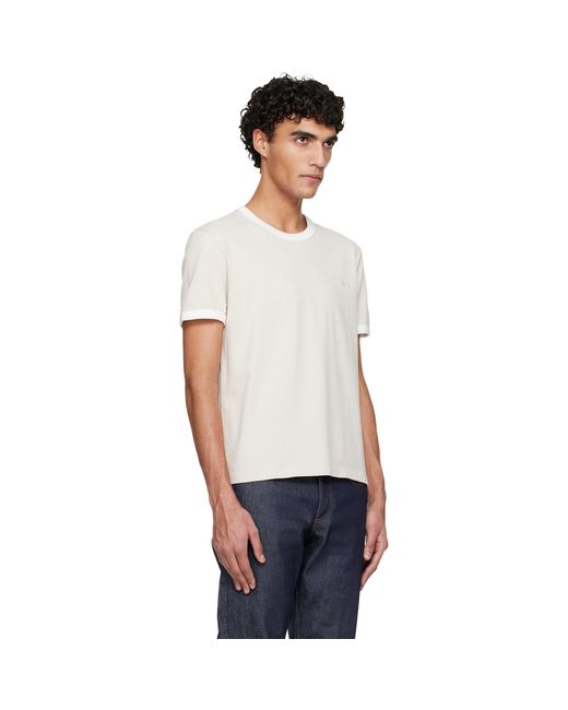 A.P.C. Black Embroide Logo T-shirt for men