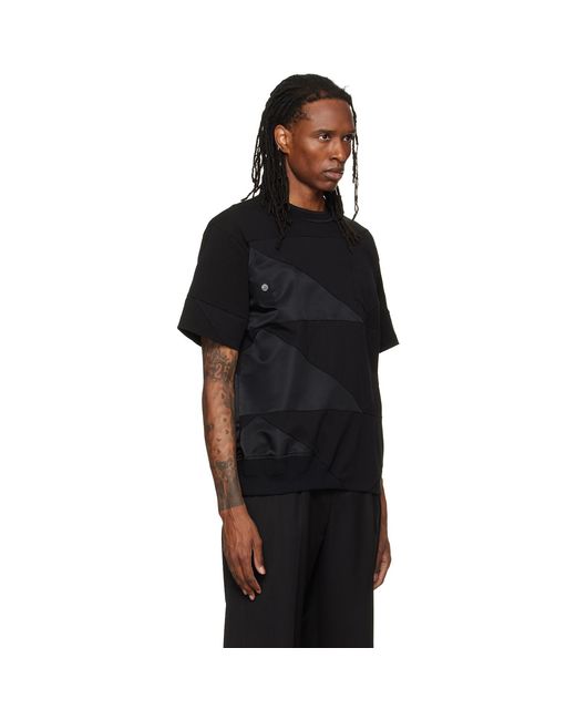 Sacai Black A.P.C. Edition Quilts T-Shirt for men