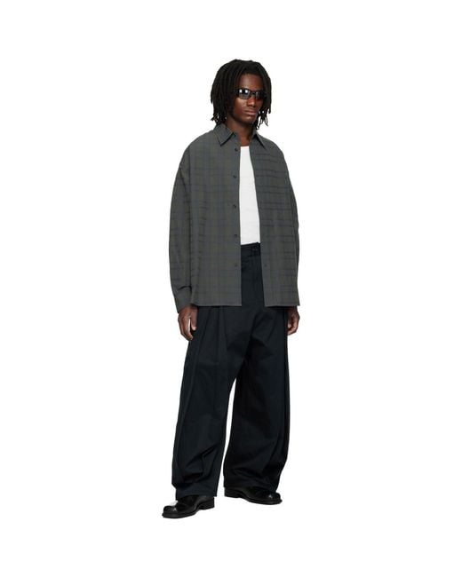 SAGE NATION Black Box Pleat Trousers for men