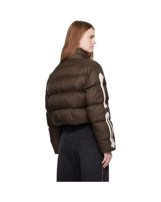 Amiri Brown Bones Cropped Down Jacket