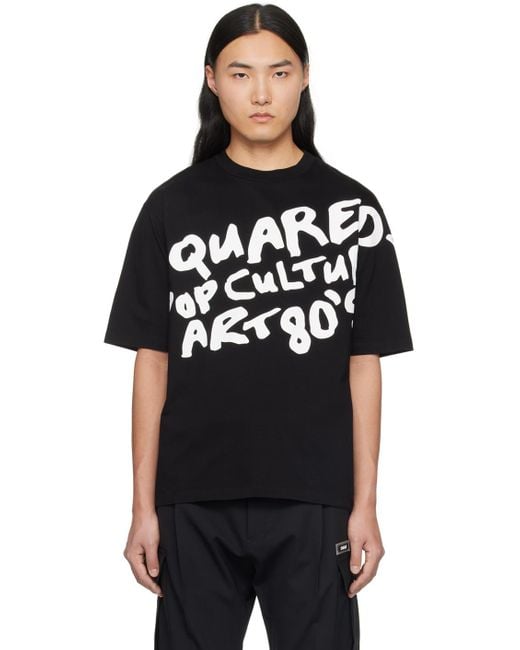 DSquared² Black Dsqua2 D2 Pop 80's T-shirt for men