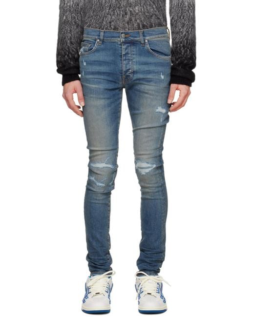 Amiri Blue Mx1 Distressed Jeans for men