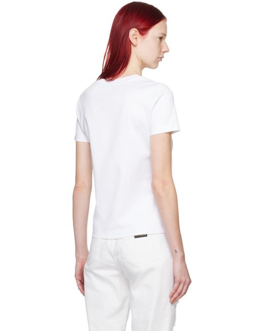 T-shirt blanc en tricot interlock Dolce & Gabbana en coloris Black