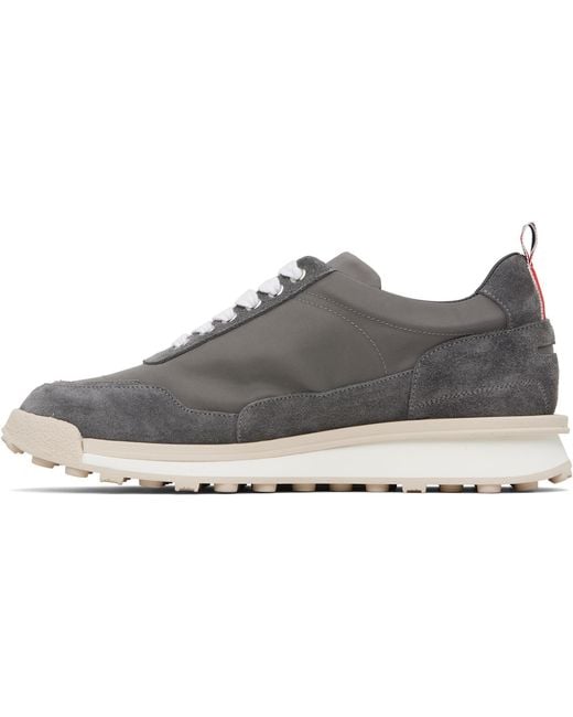 Thom Browne Black Double Tech Nylon Alumni Sneakers for men