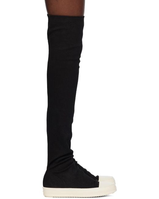 Bottes hauteur genou de style chaussette noires Rick Owens en coloris Black