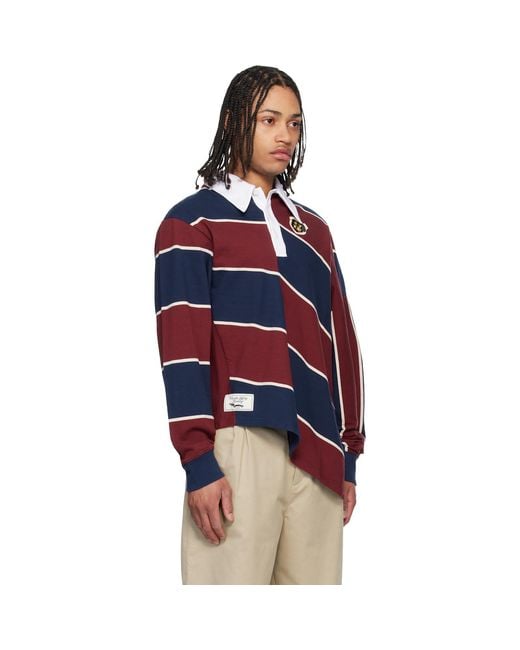 Charles Jeffrey Blue Warped Polo for men
