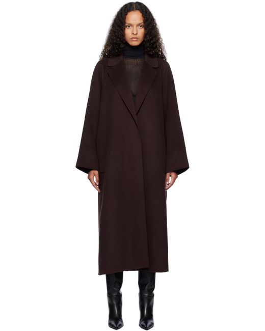 Max Mara Black Burgundy Agata Coat