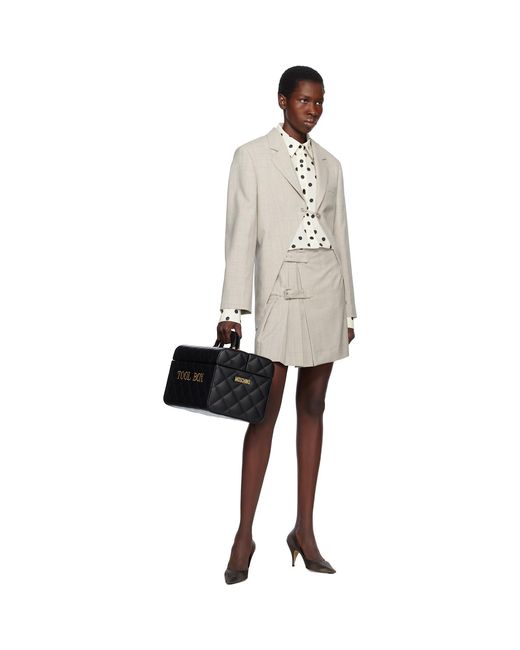 Moschino Black Wool Check Miniskirt