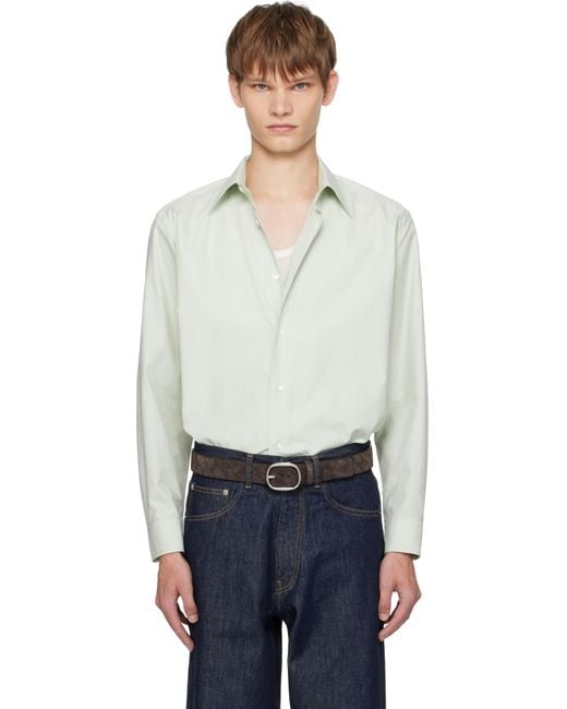 AURALEE Washed Finx Twill Shirt in Green for Men | Lyst
