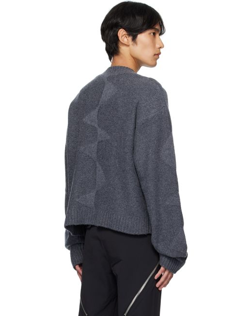 Pull Écourté Gris En Tricot À Motif Graphique HELIOT EMIL pour homme en coloris Blue