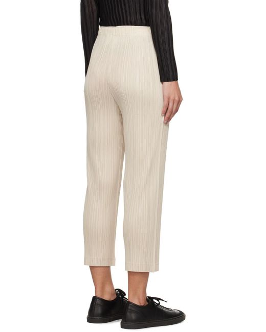 Pleats Please Issey Miyake Black Off-white Thicker Bottoms 1 Trousers