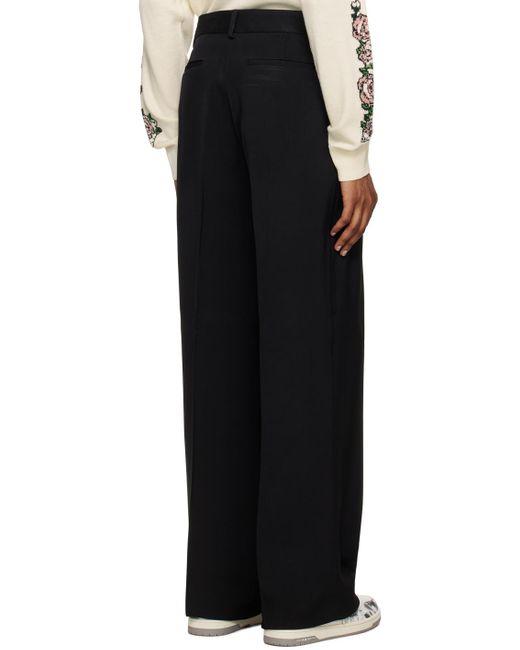 Amiri Black Double Pleated Trousers for men