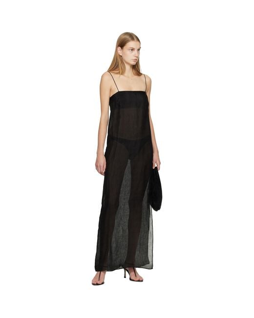 Matteau Black Sheer Cami Maxi Dress