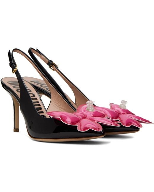 Moschino Black Inflatable Bow Pumps