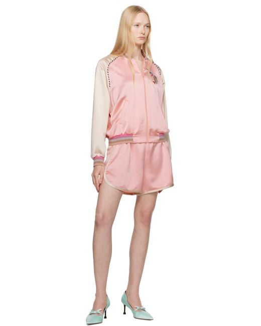 Anna Sui ピンク サテン ショートパンツ Pink