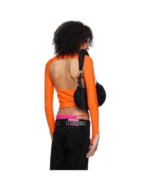 Columbia Orange Cutout Long Sleeve T-Shirt for men