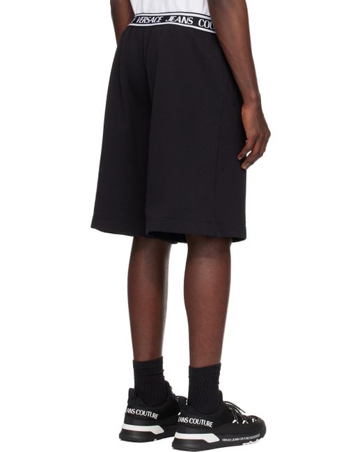 Short noir à écusson à logo Versace pour homme en coloris Black