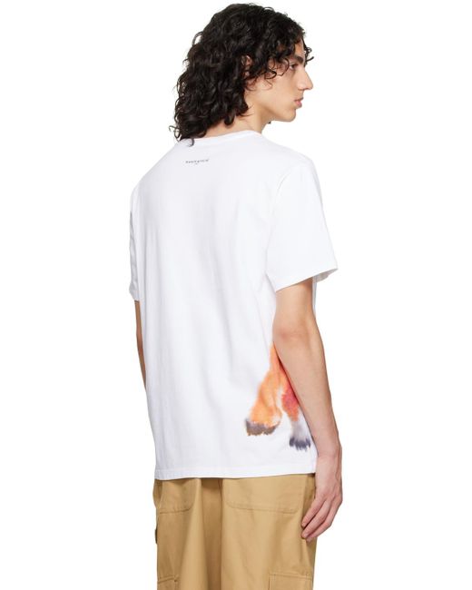 Maison Kitsuné White Printed T-shirt for men