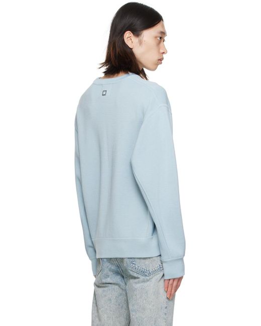 メンズ Wooyoungmi ブルー ロゴパッチ セーター Blue