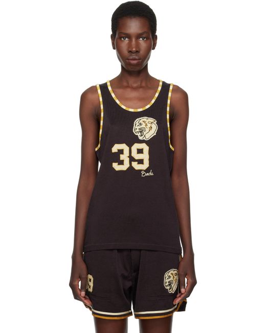 Bode Black Bobcat Singlet Tank Top