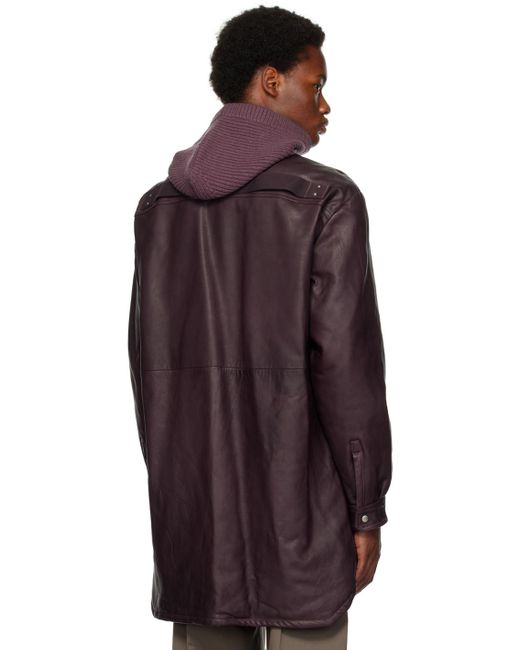 Rick Owens Purple Jumbo Fogpocket Leather Jacket for men