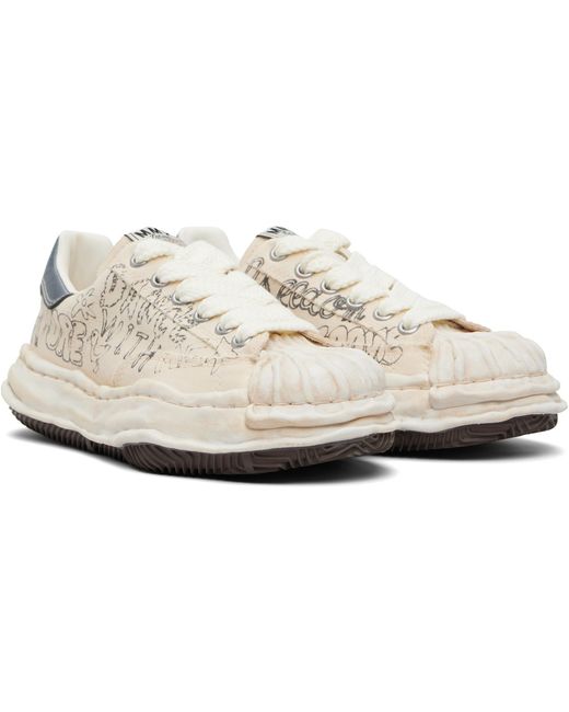 Maison Mihara Yasuhiro Black Off- Blakey Og Sole Graffiti Printed Canvas Sneakers for men
