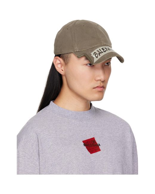 Balenciaga Blue Khaki Masking Tape Cap for men