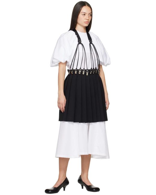 Robe midi blanche à manches bouffantes Noir Kei Ninomiya en coloris Black