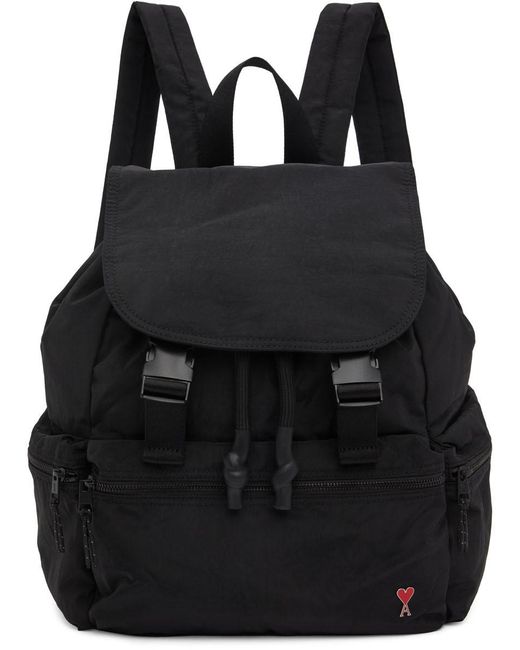AMI Canvas Ami De Cœur Backpack in Black/ (Black) for Men | Lyst Canada