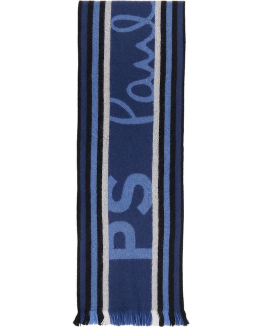 PS by Paul Smith Blue 'ps' Team Scarf for men