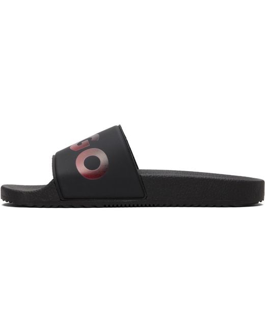 HUGO Black Logo Slides for men