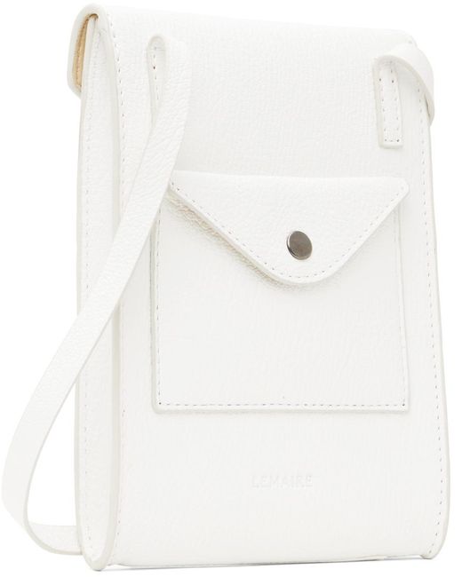 Lemaire White Enveloppe Strap Pouch for men