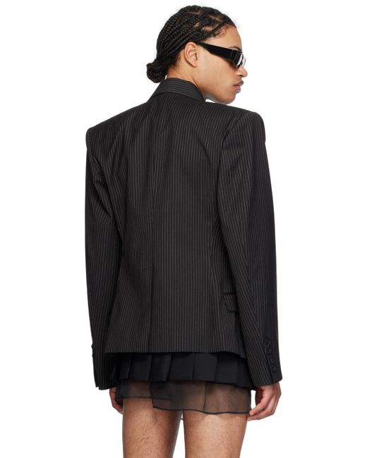 Egonlab Black Pinstripe Blazer for men