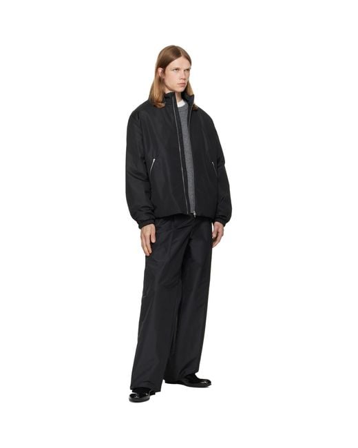 Jil Sander Black Taffeta Padded Blouson Jacket for men
