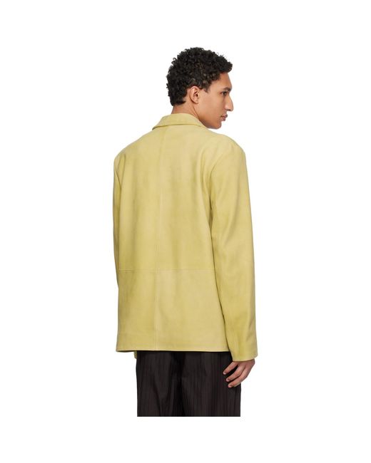 Paul Smith Yellow Tan Nubuck Leather Jacket for men