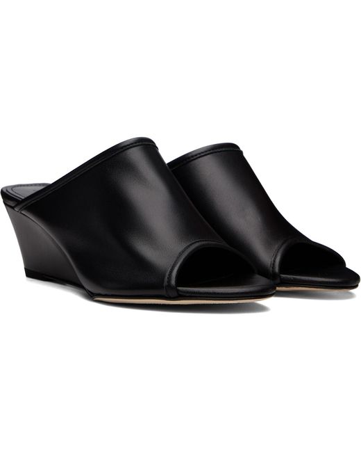 Aeyde Black Suzanne Wedge Heeled Sandals