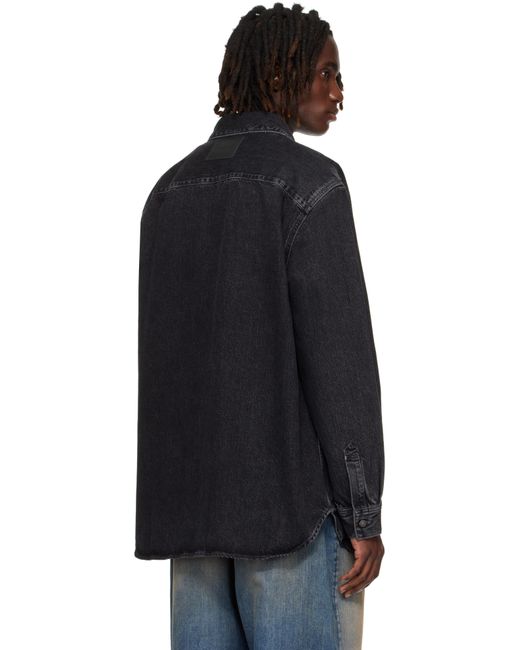 Acne Black Button-Up Denim Shirt for men