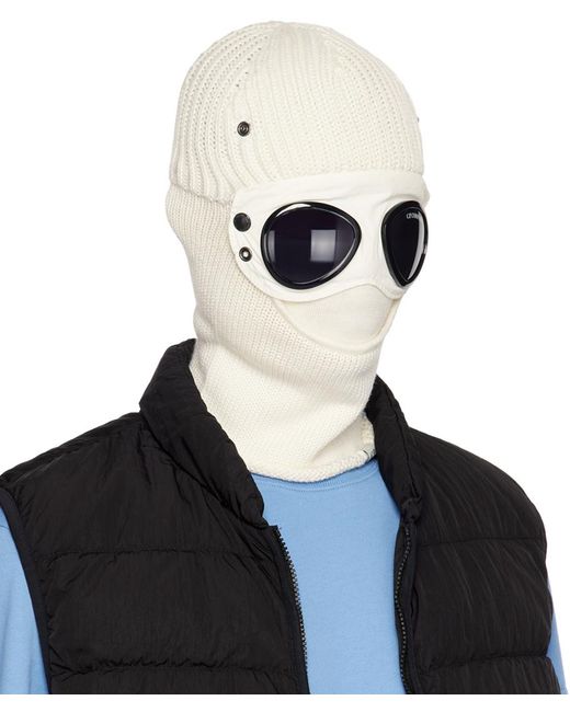 C P Company Black Off- goggle Balaclava for men