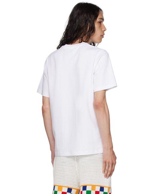 Casablancabrand White Organic Cotton-jersey T-shirt for men