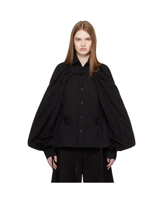 Yohji Yamamoto Black Broad Combination Shirt