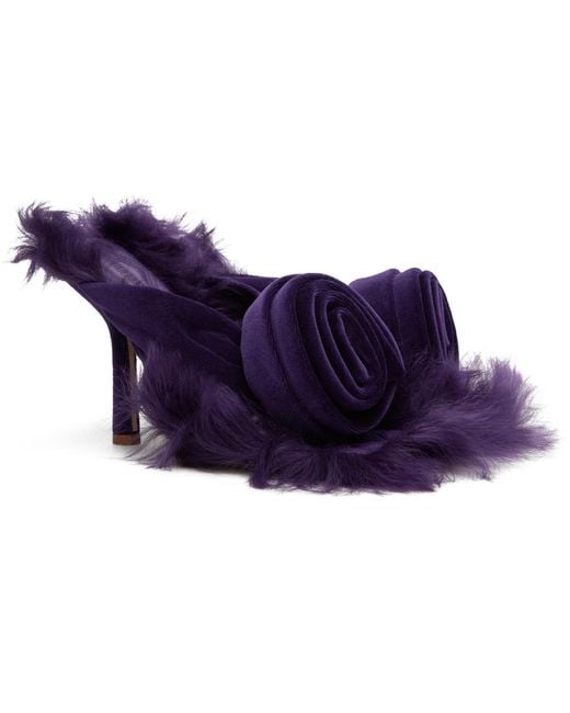 Sandales à talon aiguille step mauves à appliqué Burberry en coloris Purple